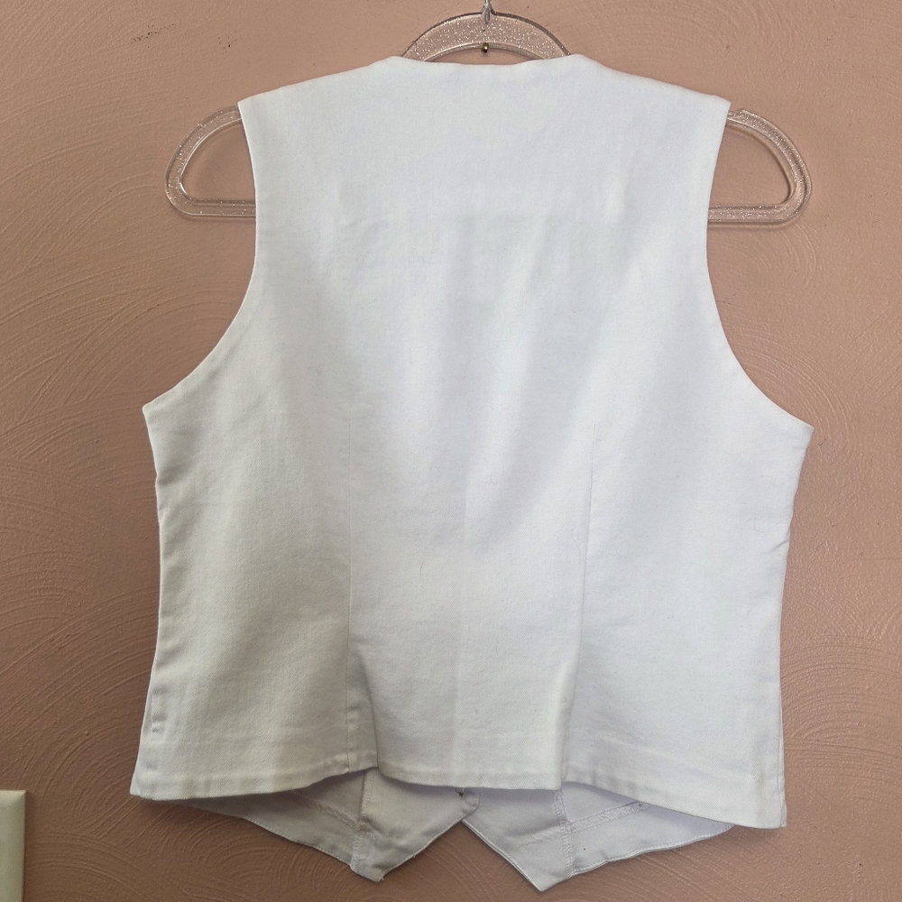 EVEREVE NWT Sierra Denim Vest White Medium - Picture 2 of 8